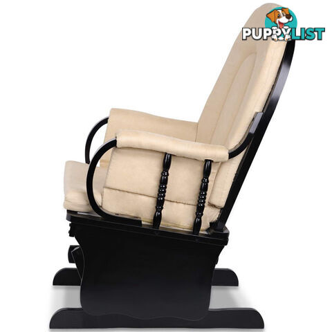 Baby Breast Feeding Sliding Glider Chair w/ Ottoman Beige