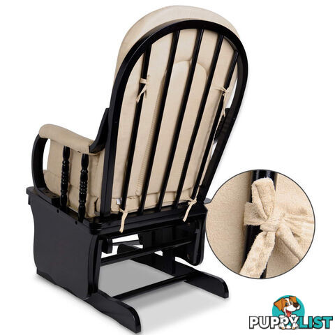 Baby Breast Feeding Sliding Glider Chair w/ Ottoman Beige