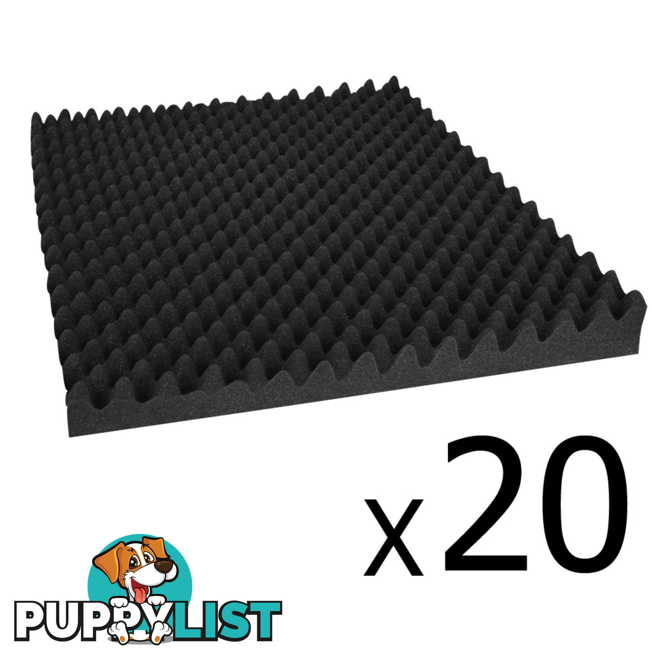 Studio 20 Eggshell Acoustic Foam Black 50 x 50cm