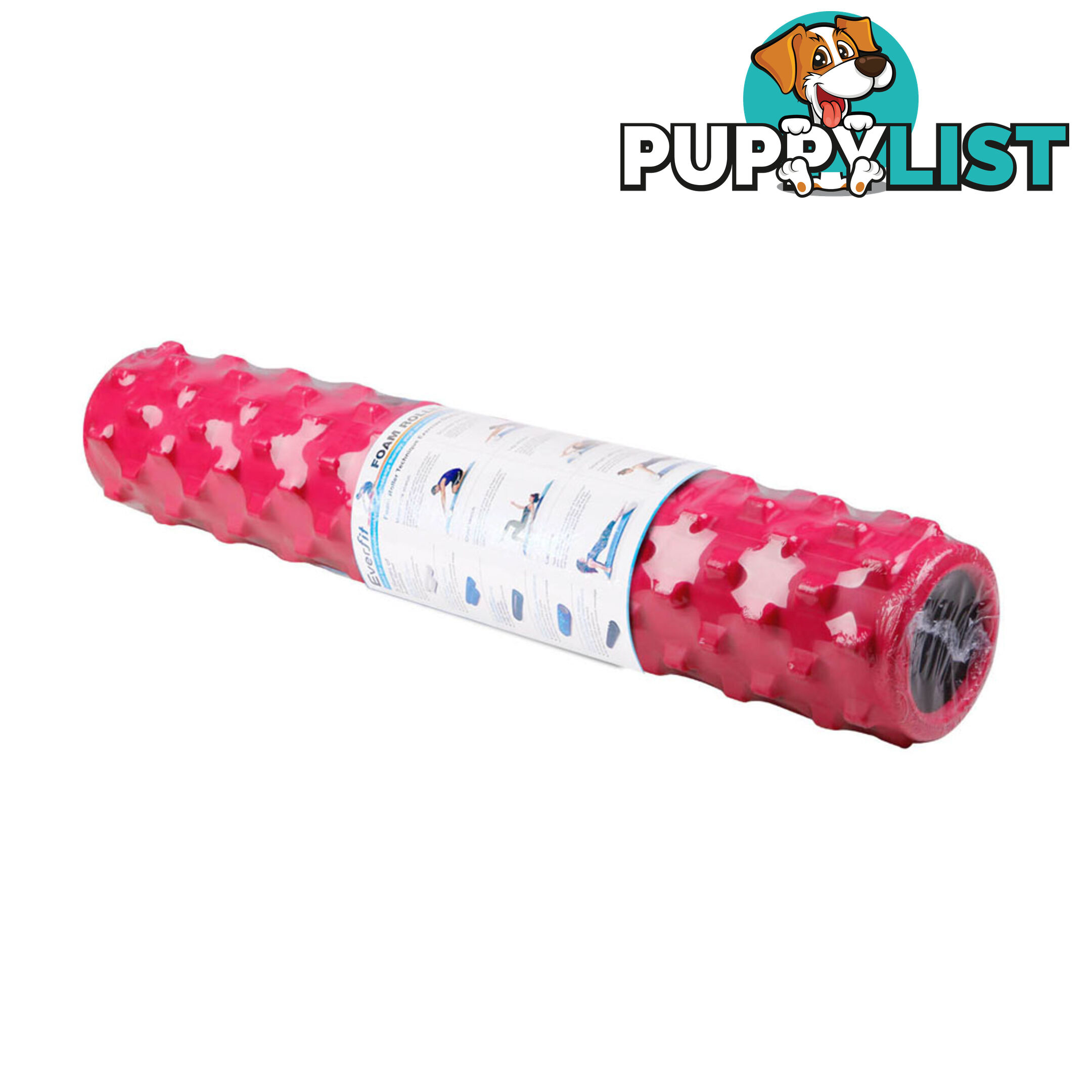 Yoga Gym Pilates EVA Stick Foam Roller Pink 79 x 13cm