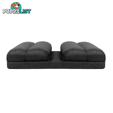 Double Size Adjustable Lounge Sofa - 5 positions Black