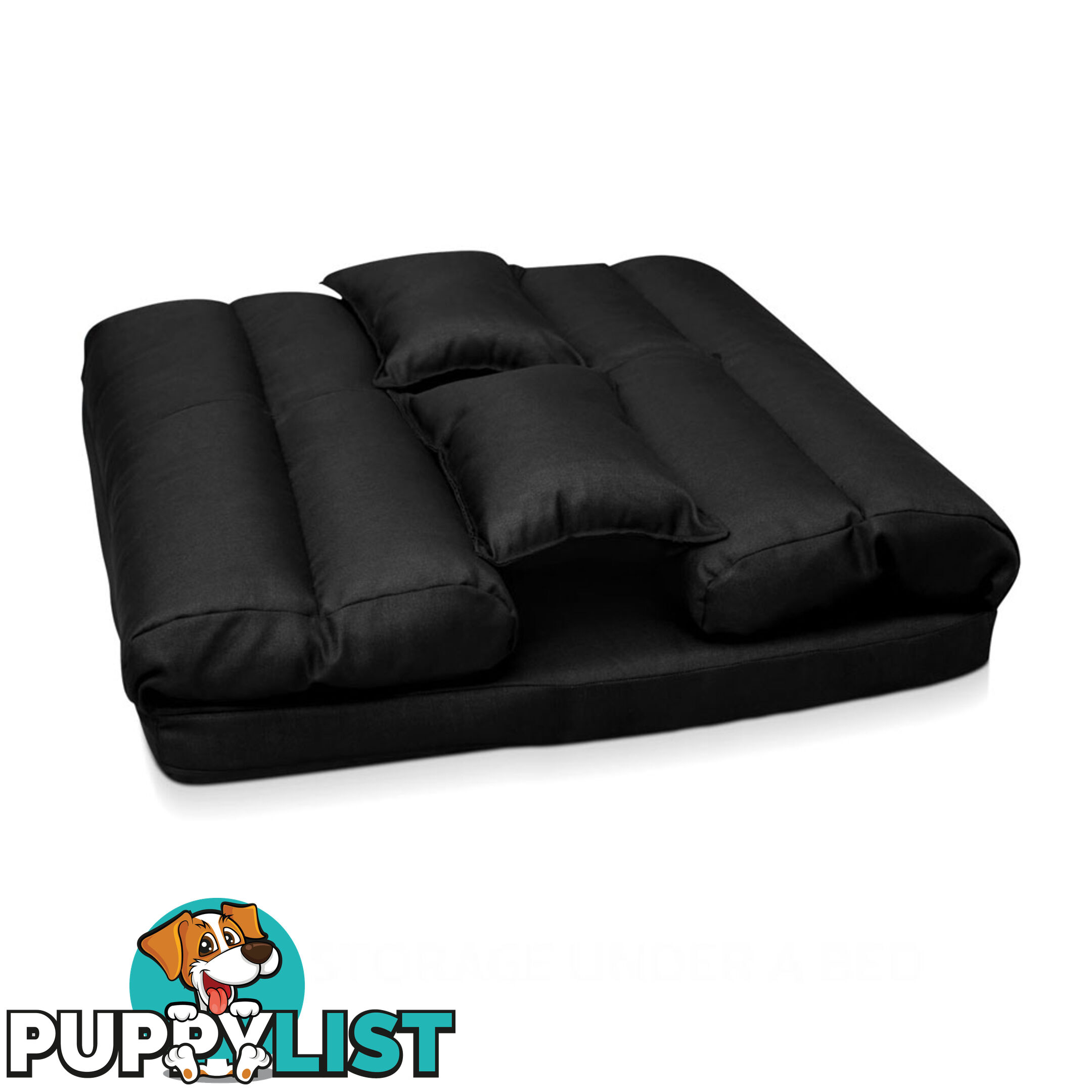 Double Size Adjustable Lounge Sofa - 5 positions Black