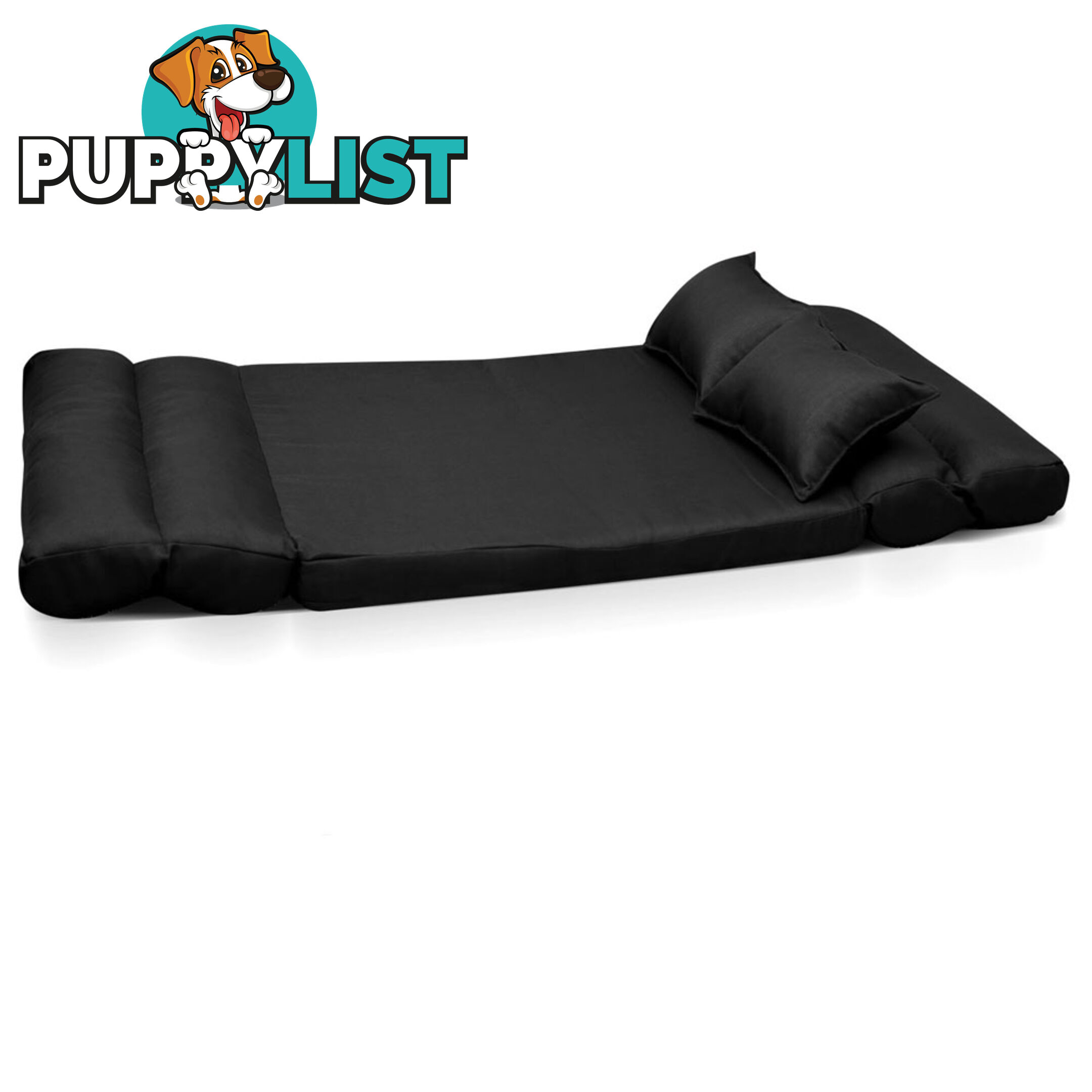 Double Size Adjustable Lounge Sofa - 5 positions Black