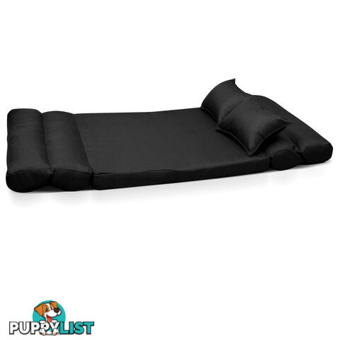 Double Size Adjustable Lounge Sofa - 5 positions Black