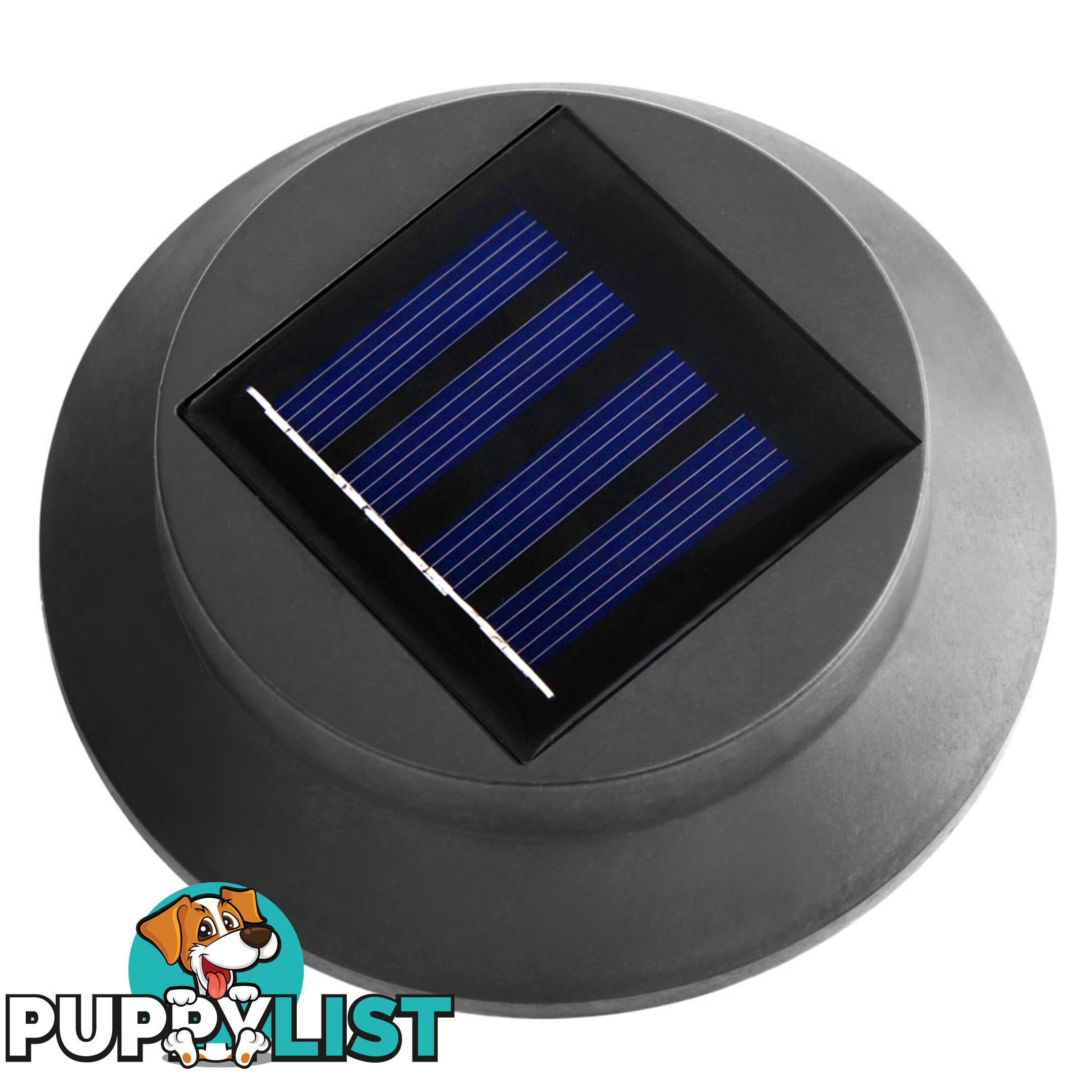 Set of 4 LED Solar Powered Fence Gutter Light Black