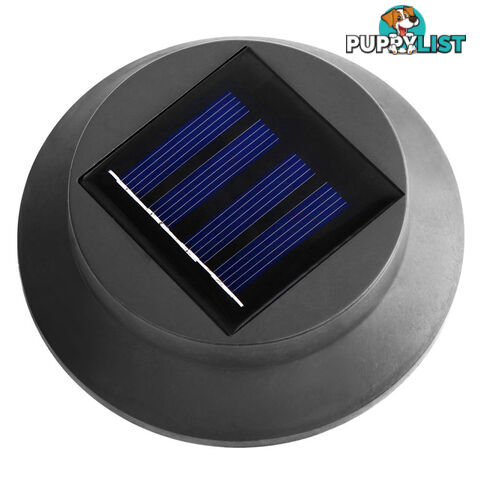 Set of 4 LED Solar Powered Fence Gutter Light Black