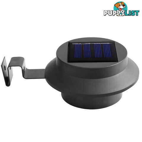 Set of 4 LED Solar Powered Fence Gutter Light Black