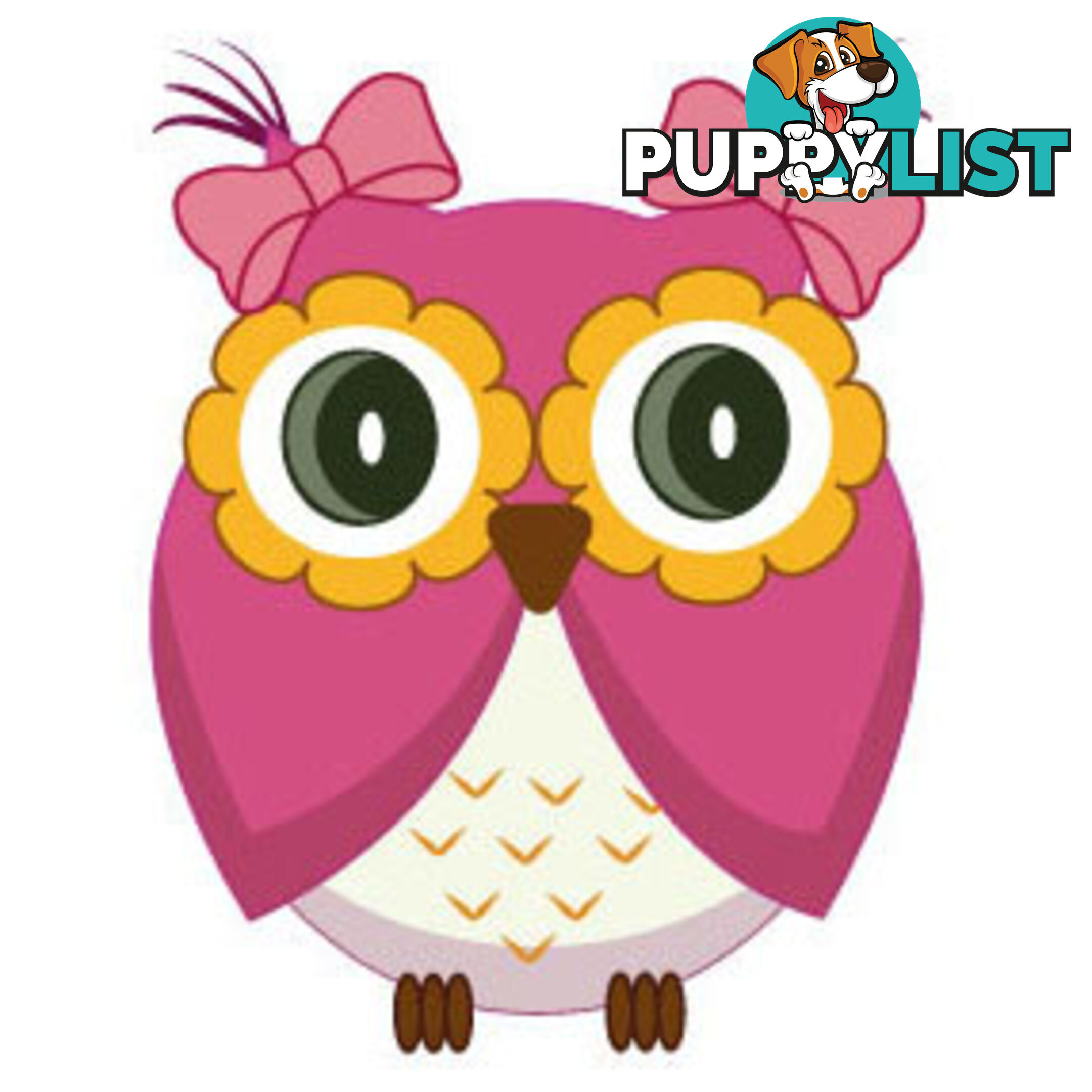 10 X Cute pink owl Wall Sticker - Totally Movable