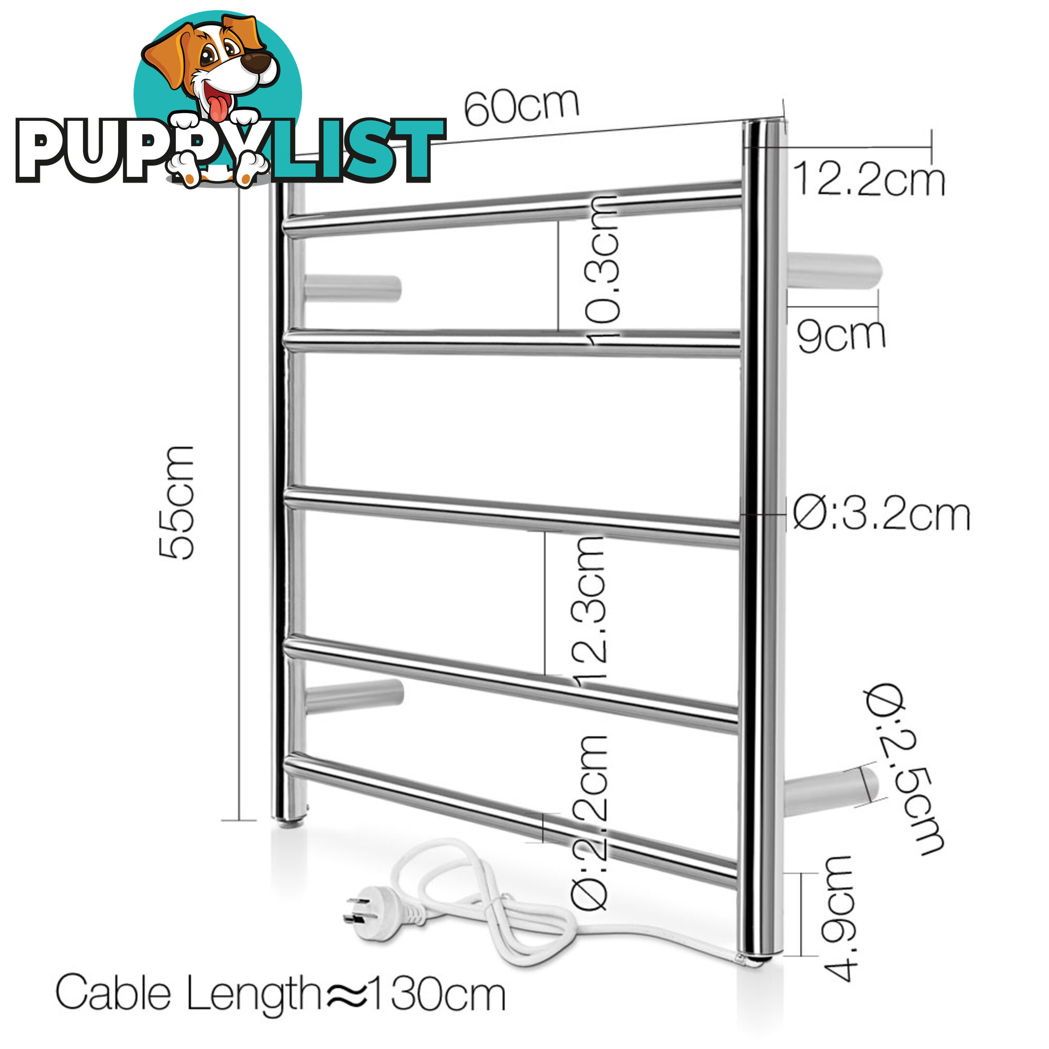 Electric Heated Towel Rail - Small