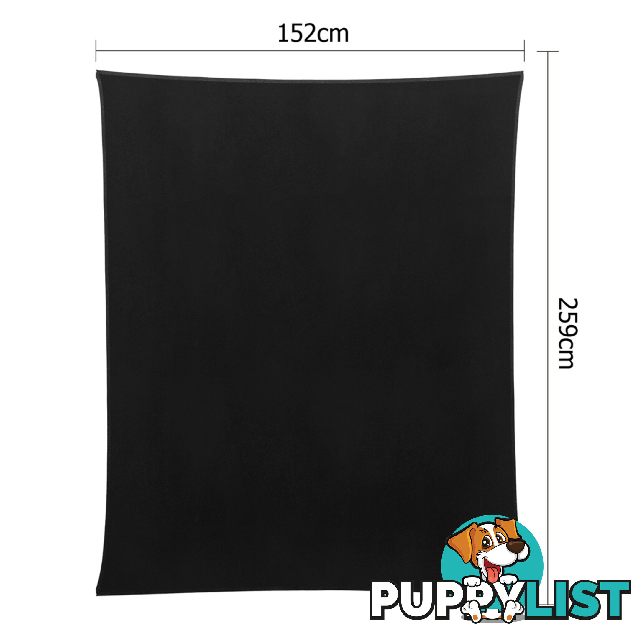 6 Pcs Wedding Table Cloth Rectangle 259cm Black