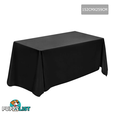 6 Pcs Wedding Table Cloth Rectangle 259cm Black