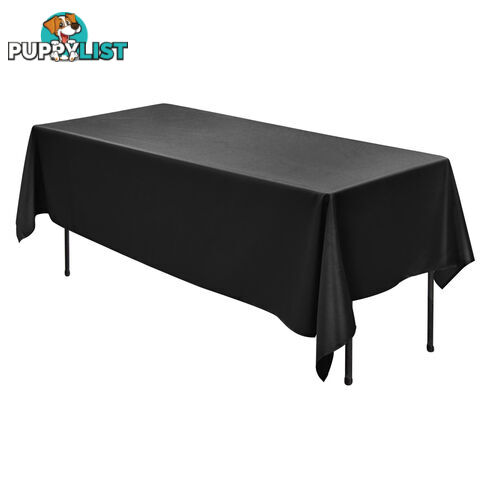 6 Pcs Wedding Table Cloth Rectangle 259cm Black