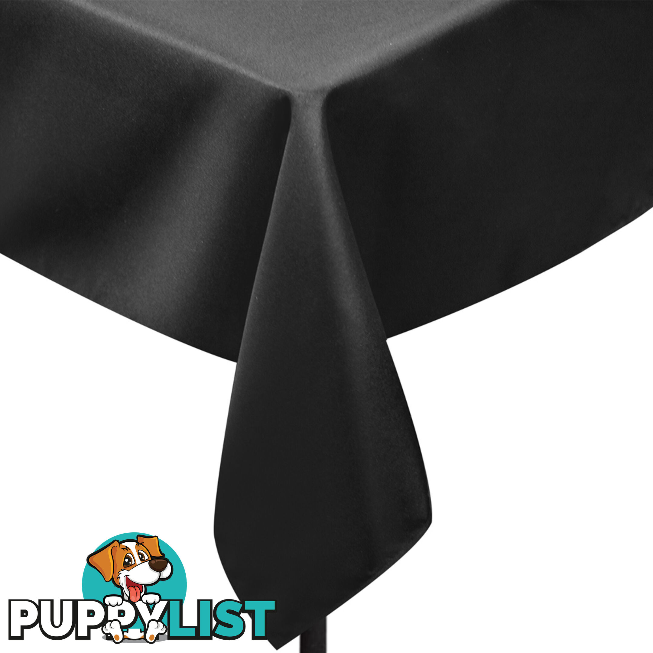 6 Pcs Wedding Table Cloth Rectangle 259cm Black