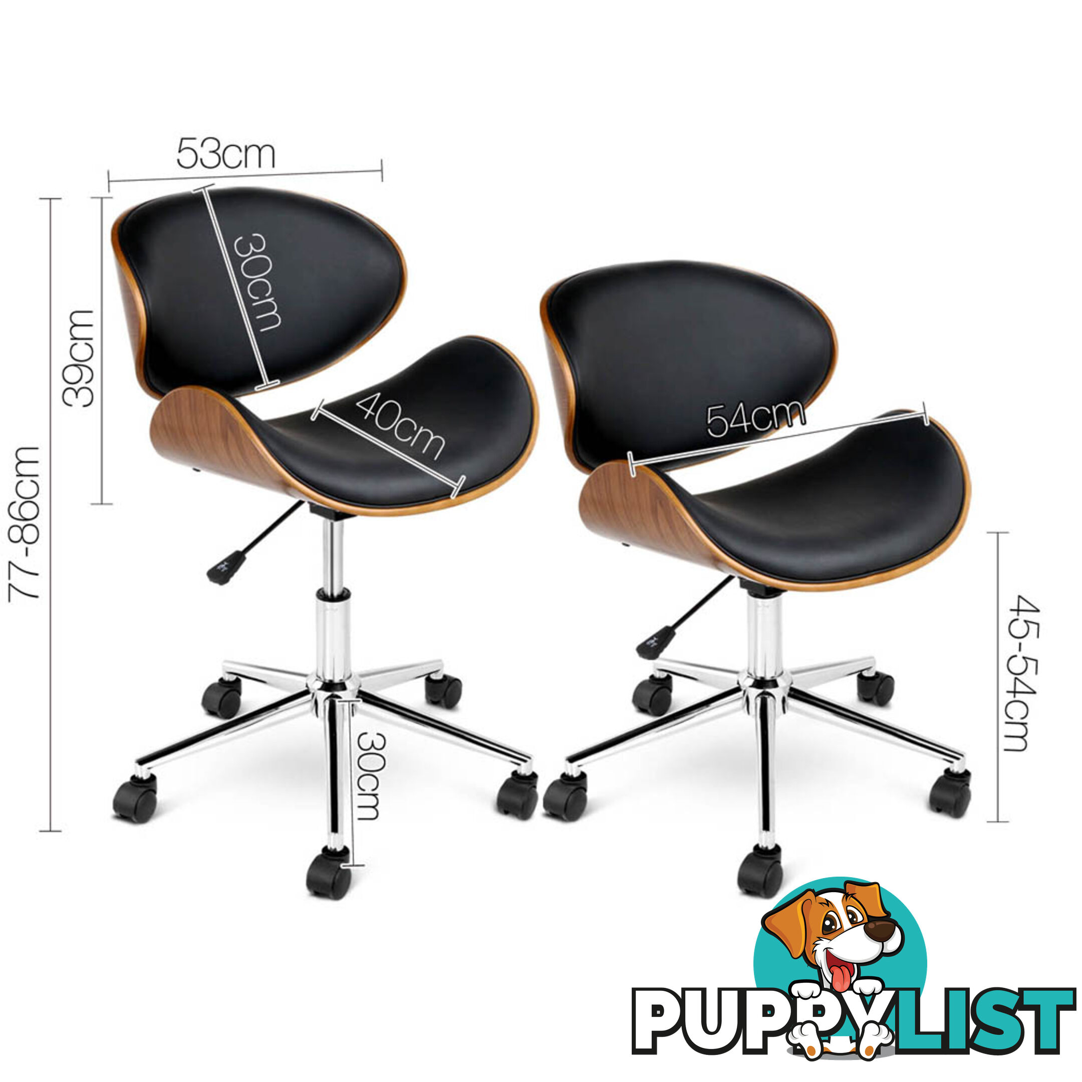 PU Leather Curved Office Chair