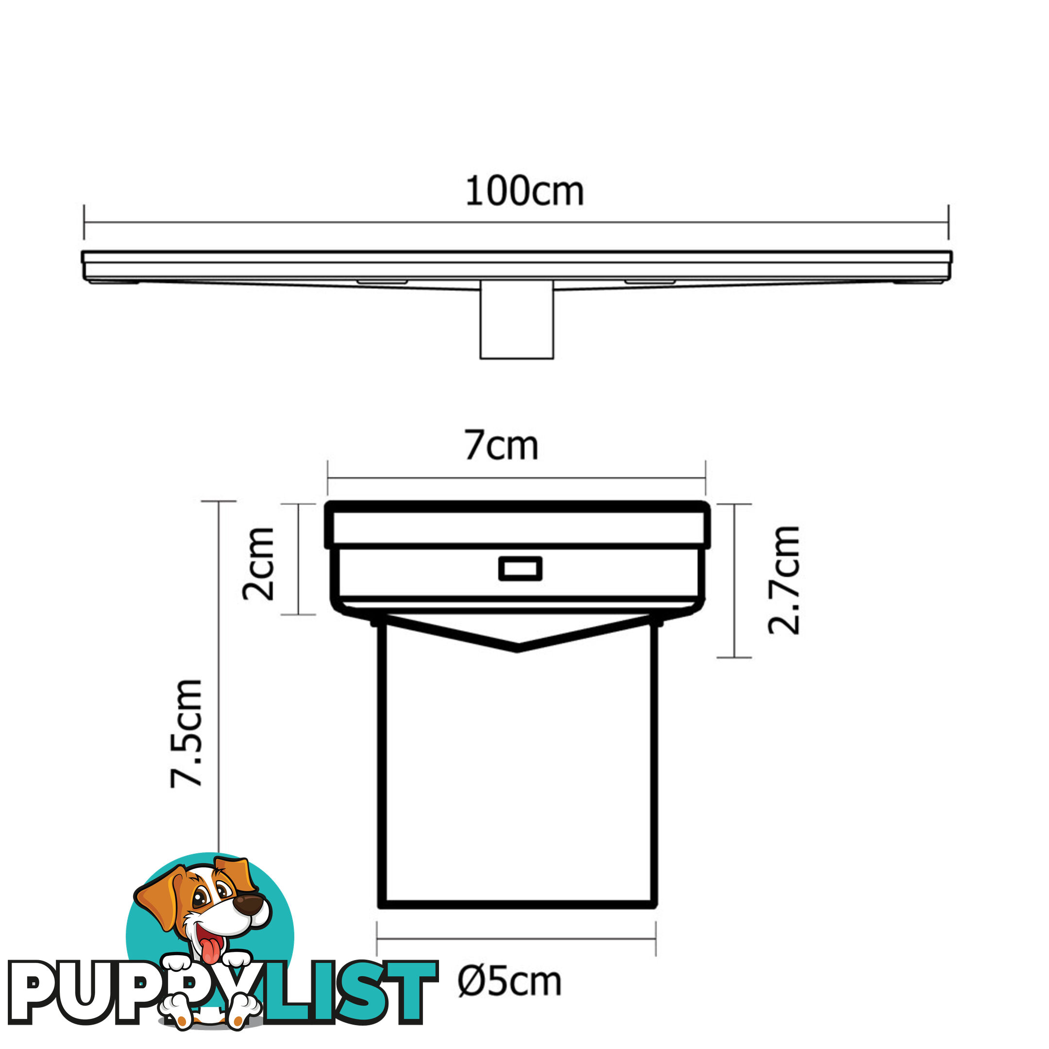 Tile Insert Stainless Steel Shower Grate Drain Floor Bathroom 1000mm