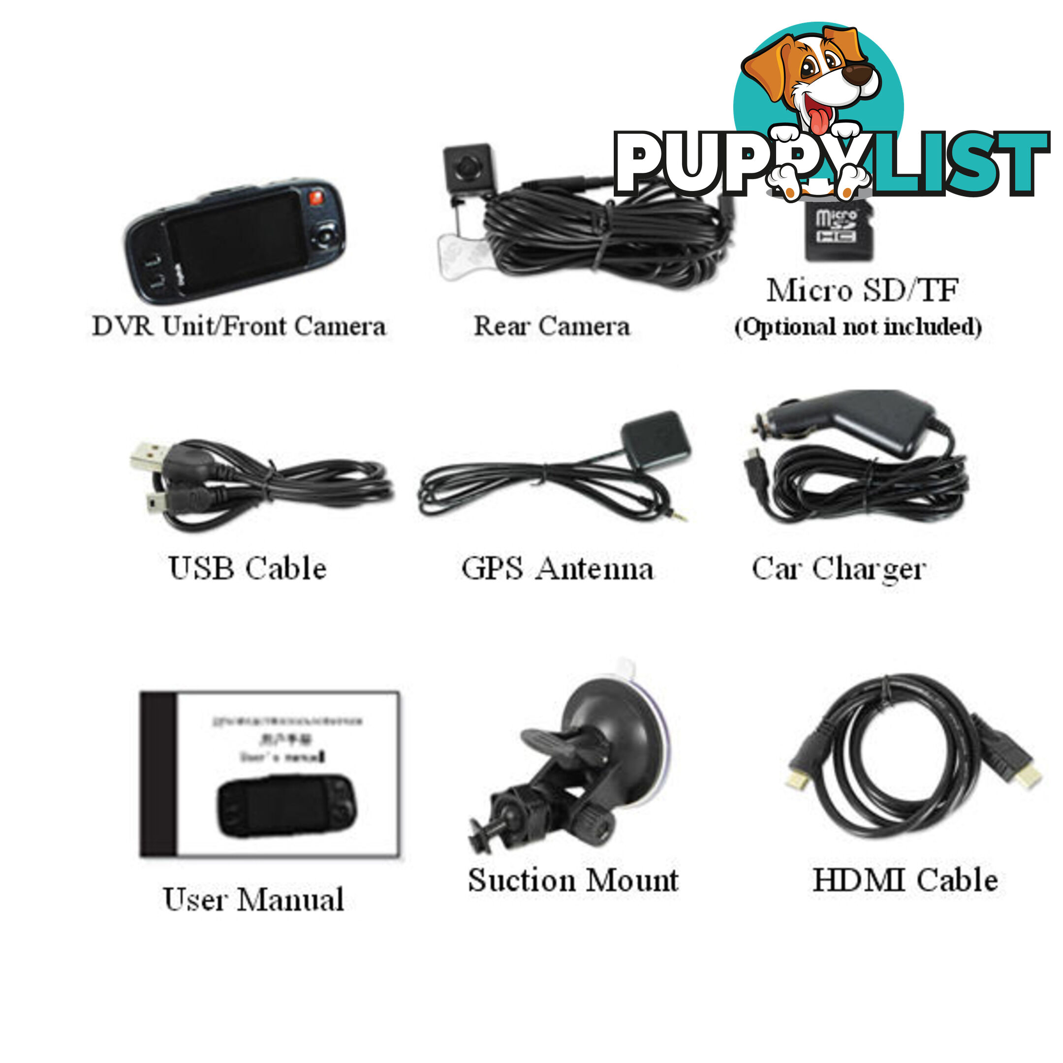 Dual Camera In-Car Digital Video Recorder (DVR)