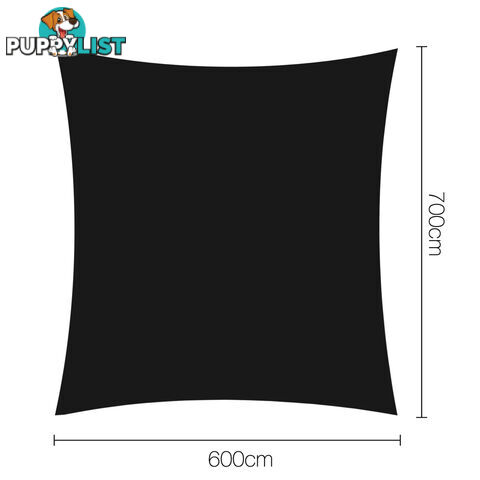 Heavy Duty 280GSM Shade Sail Canopy 6 x 7 M Black