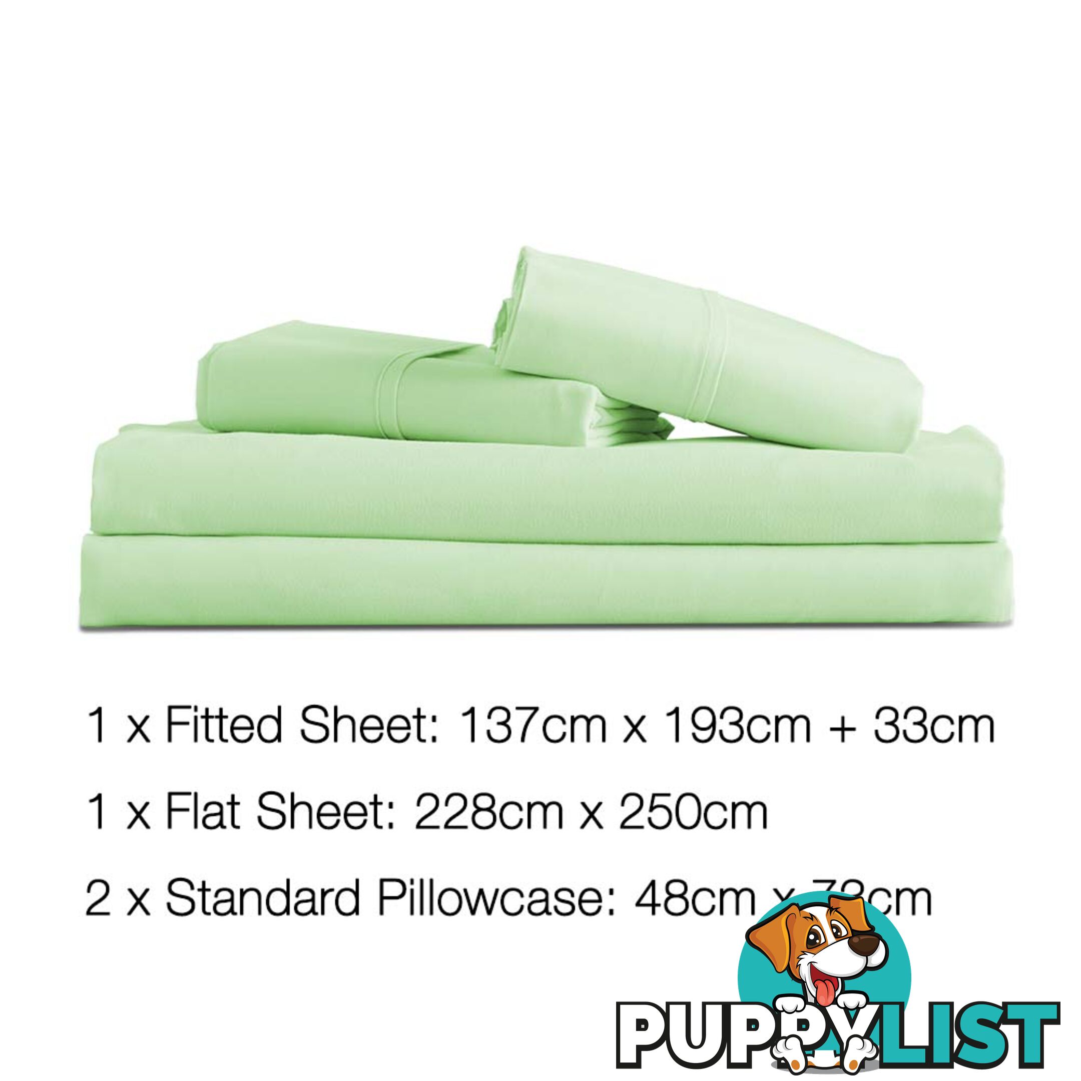 4 Piece Microfibre Sheet Set Double_ÑÐ Green