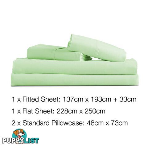 4 Piece Microfibre Sheet Set Double_ÑÐ Green