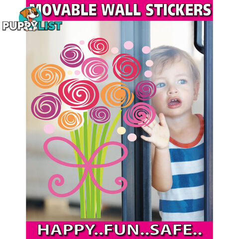 Medium Size Bouquet of Flowers Wall Stickers - Totally Movable