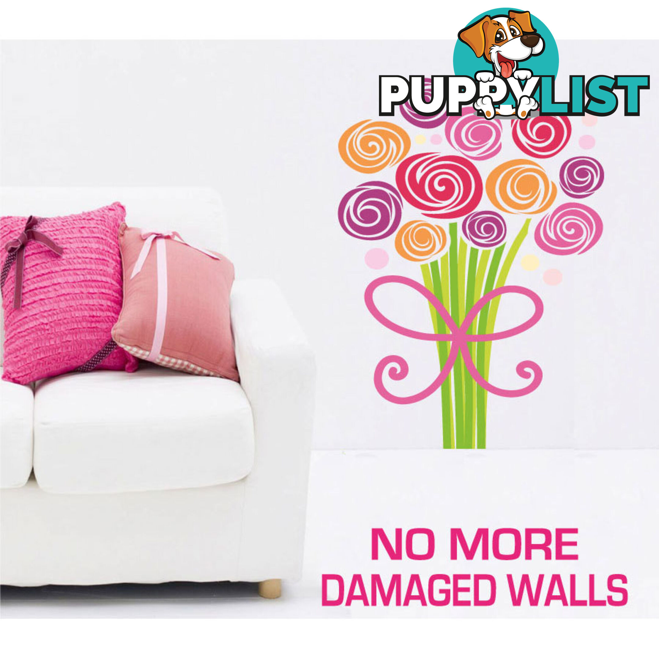 Medium Size Bouquet of Flowers Wall Stickers - Totally Movable