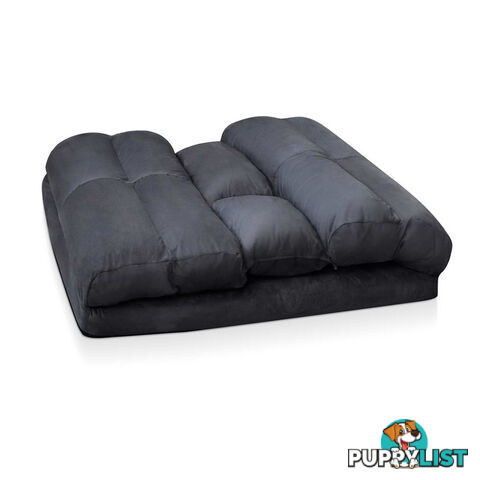 Double Size Adjustable Lounge Sofa - 5 positions Charcoal