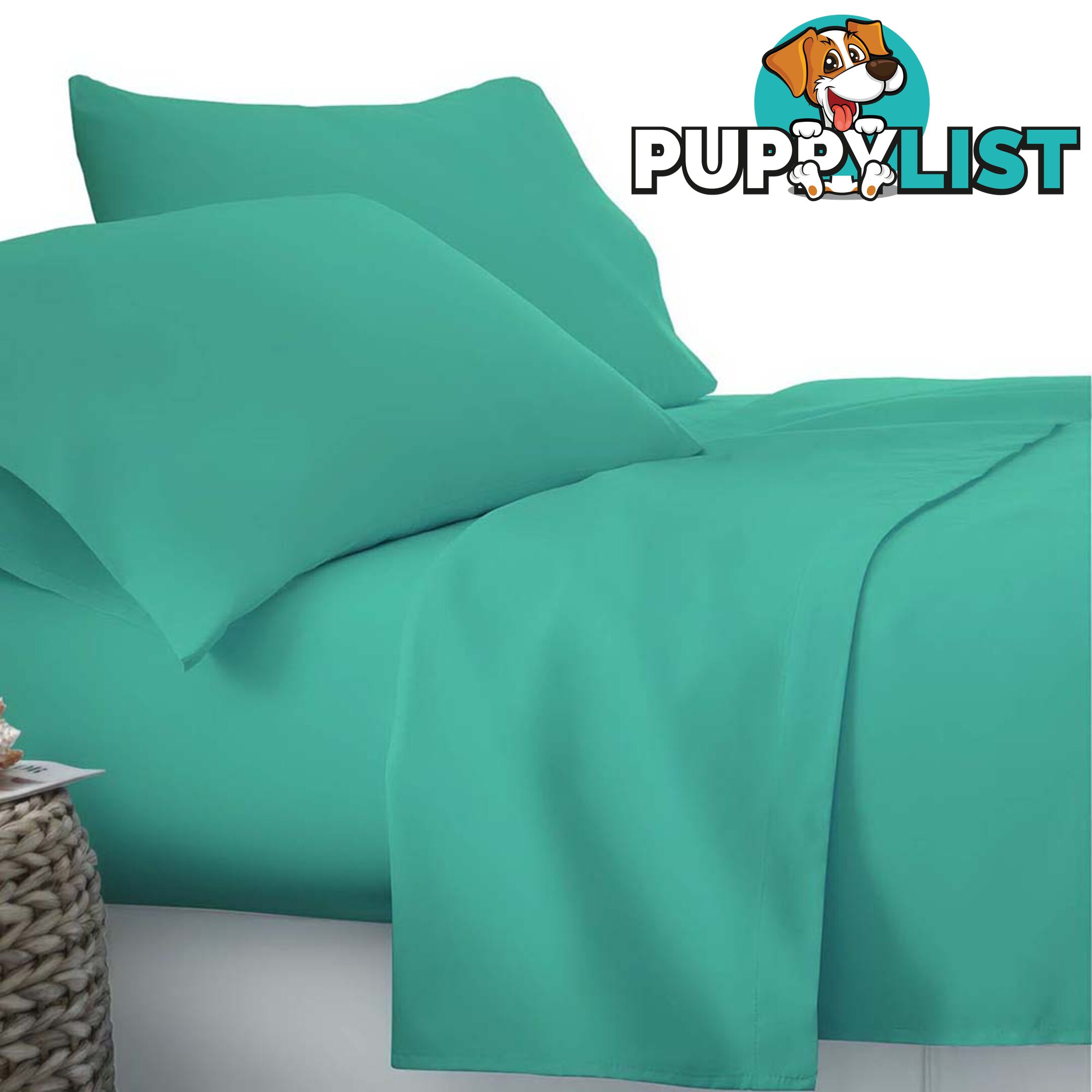 4 Piece Microfibre Sheet Set King _ÑÐ Aqua