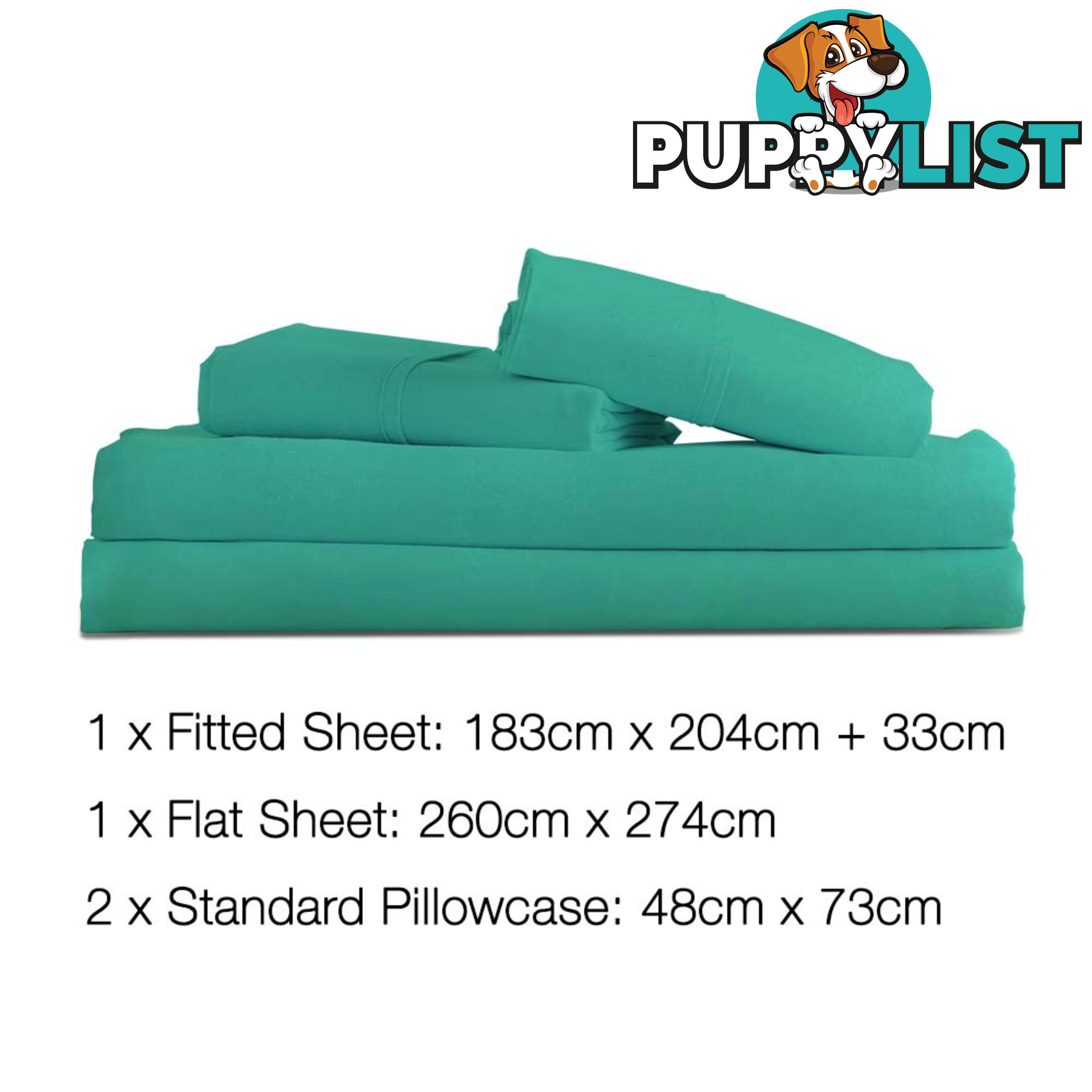 4 Piece Microfibre Sheet Set King _ÑÐ Aqua