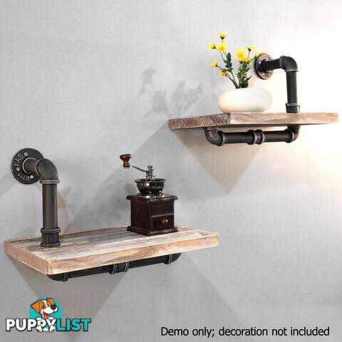 Rustic Industrial DIY Floating Pipe Shelf