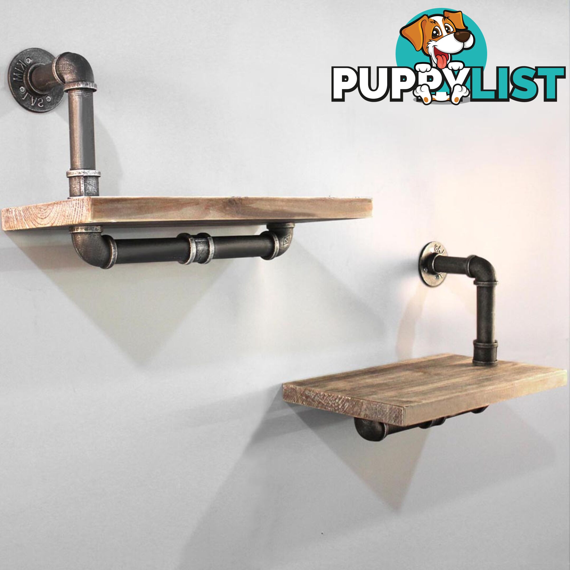 Rustic Industrial DIY Floating Pipe Shelf