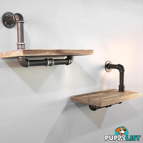 Rustic Industrial DIY Floating Pipe Shelf