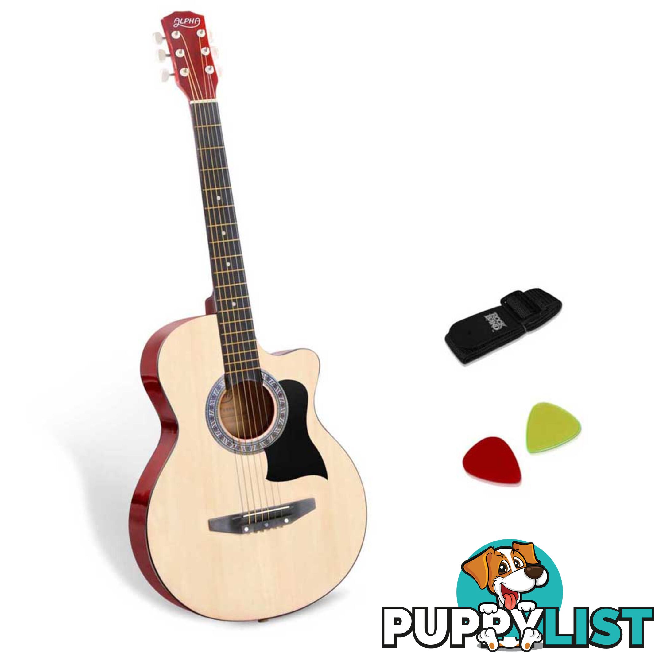 38 Inch Wooden Acoustic Guitar Natural