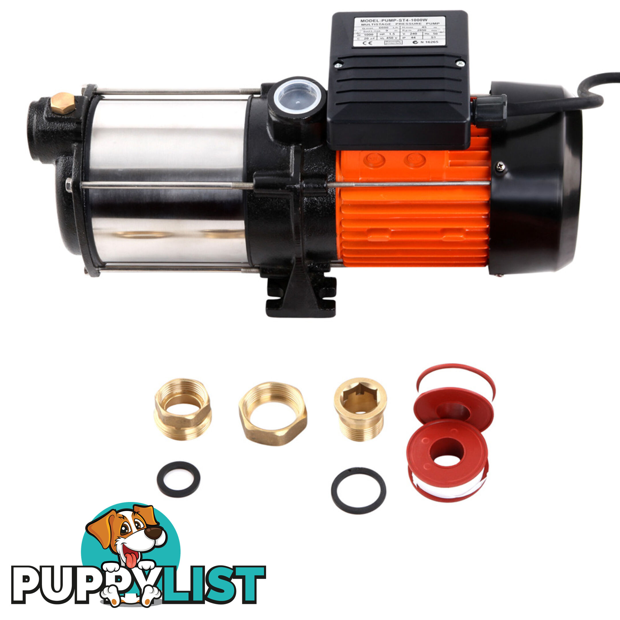 Multi Stage High Pressure Self Priming Water Pump 1000W 6600L/H