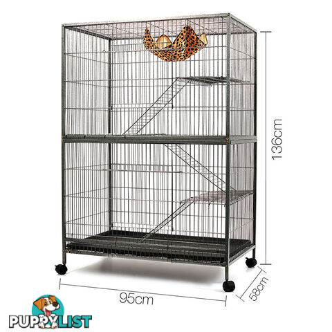 3 Level Cat Ferret Hamster Rat Bird Cage Aviary