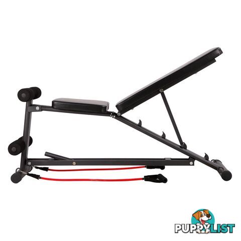 FID Flat Adjustable Bench 150Kg w/ Resistance Bands