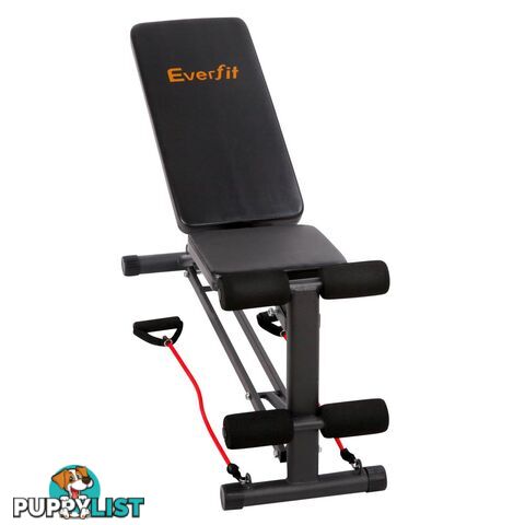 FID Flat Adjustable Bench 150Kg w/ Resistance Bands