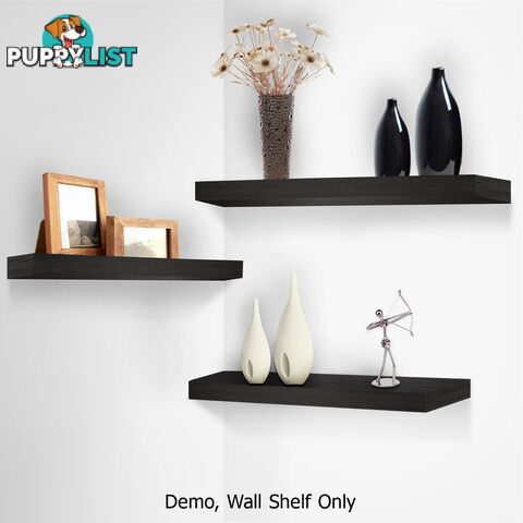 3 pcs Wall Floating Shelf Set Bookshelf Display Black