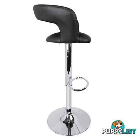 Set of 2 PU Leather Kitchen Bar Stool Black