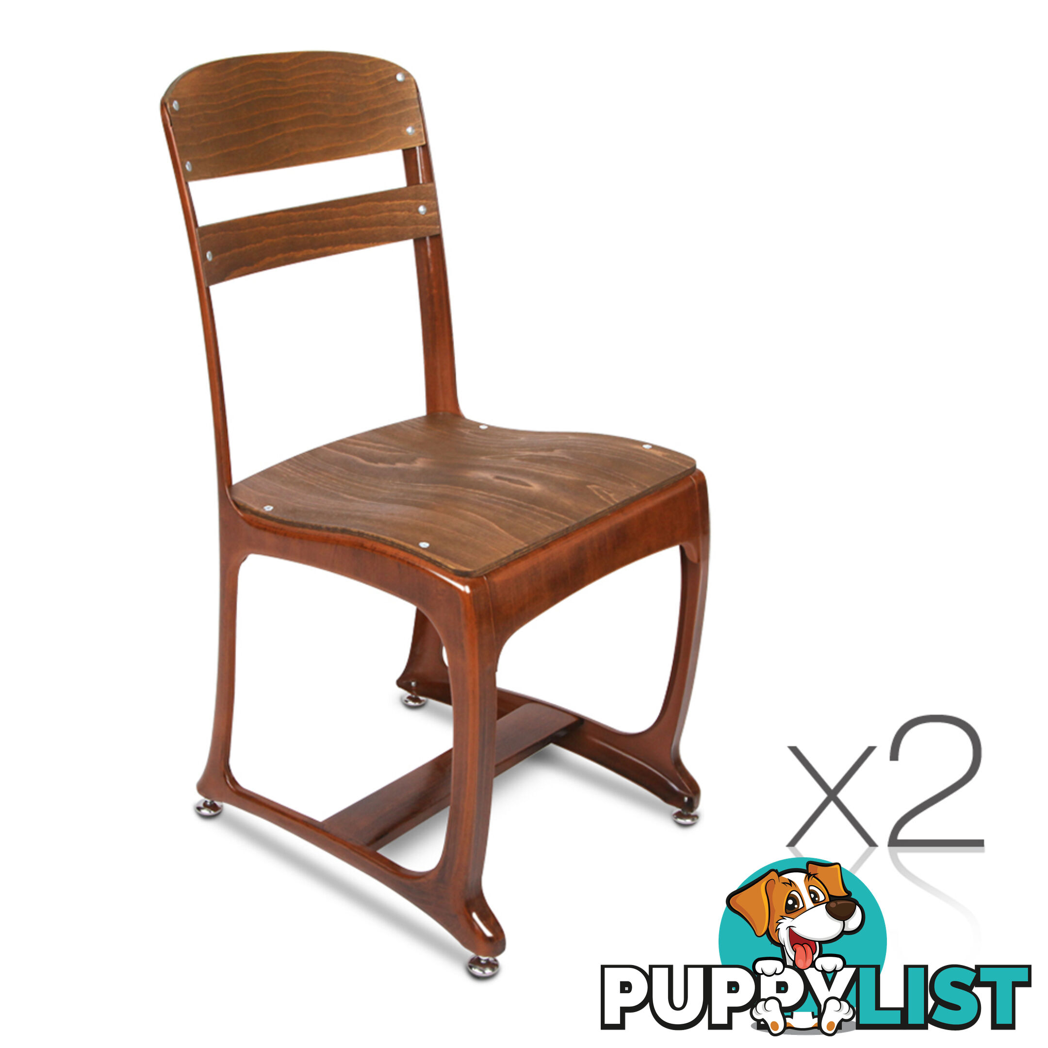 Set of 2 Replica Eton Dining Chairs - Copper