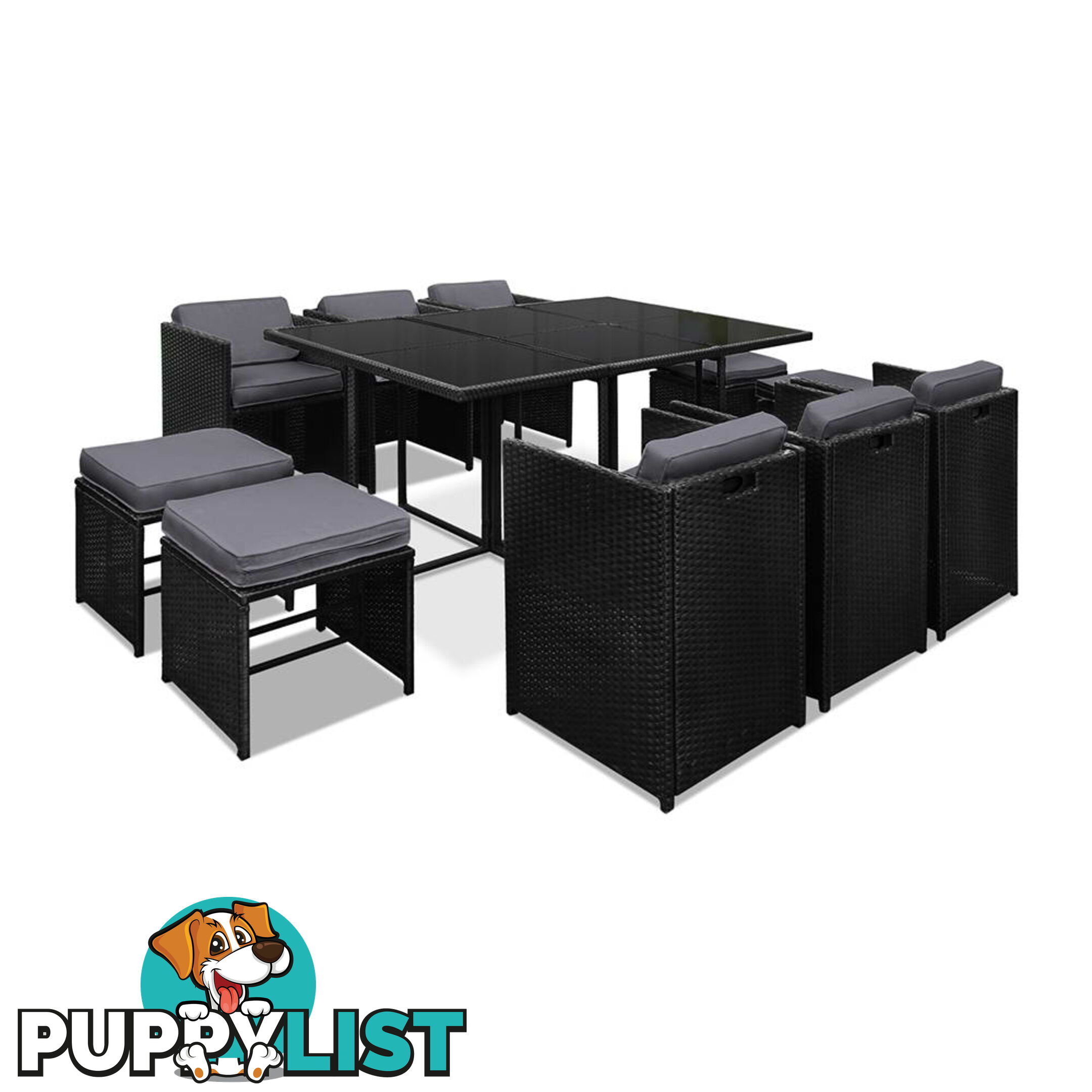 Capetown Dining 10 Seater Set _ÑÐ Black & Grey