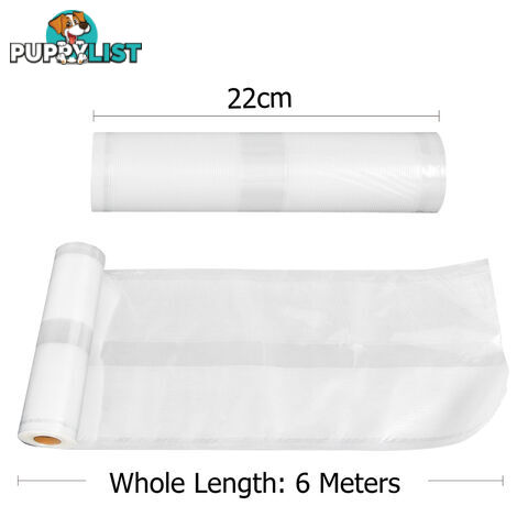 Set of 10 Vacuum Food Sealer Storage Rolls 6m x 22cm