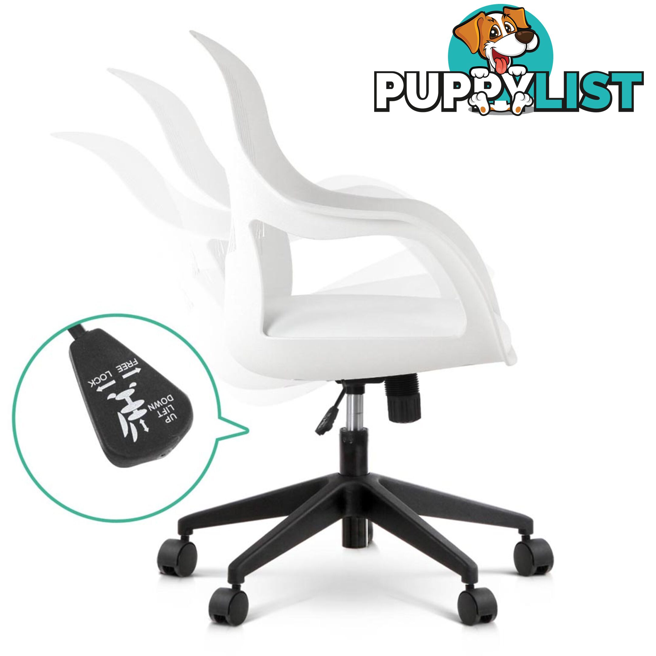 Modern Office Desk Chair  - White