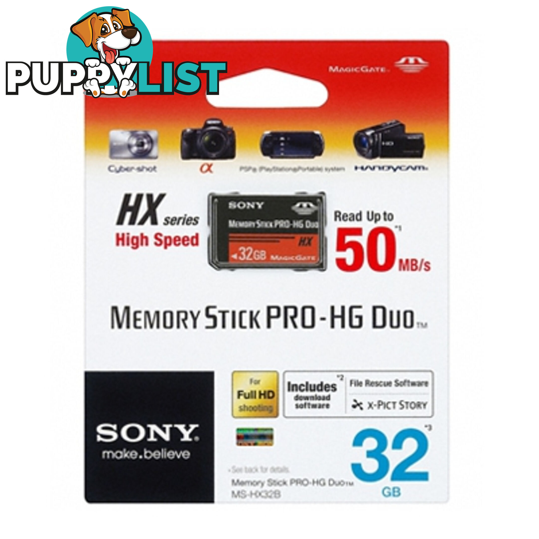 Sony Memory Stick Pro-HG Duo HX Rev.B 32GB 50M/s