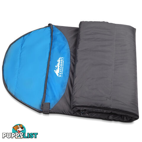 Single Camping Envelope Sleeping Bag Blue Grey