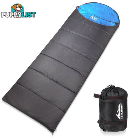 Single Camping Envelope Sleeping Bag Blue Grey