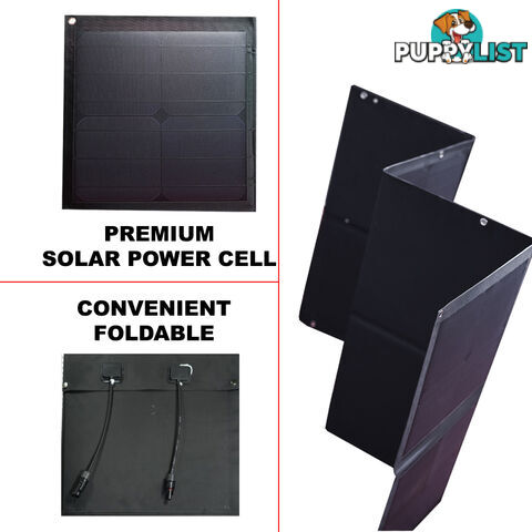 12V 120W Black Silicon Solar Panel Foldable Generator Power Mono Charging Kit