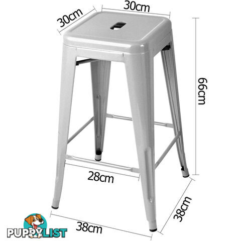 Set of 4 Replica Tolix Kitchen Bar Stool 66cm Metal