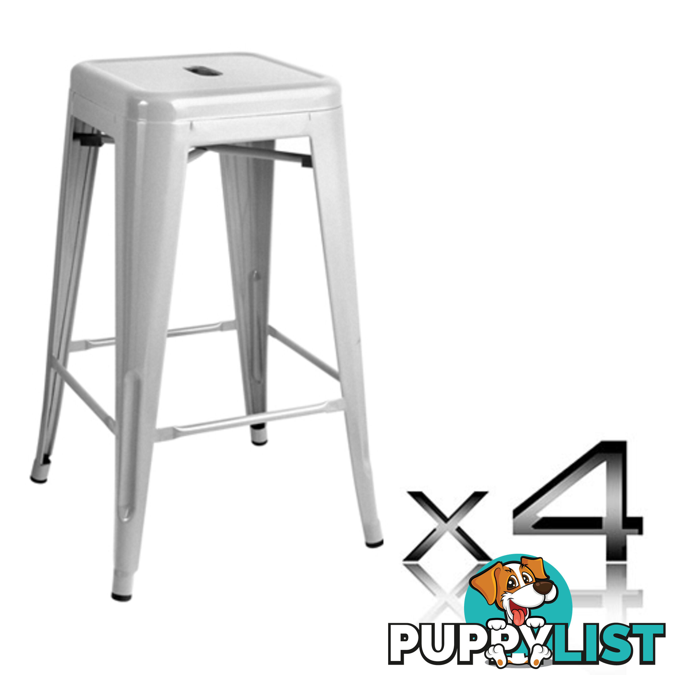 Set of 4 Replica Tolix Kitchen Bar Stool 66cm Metal