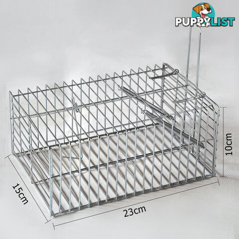 Set of 4 Humane Animal Trap Cage 23 x 15 x 10cm Silver