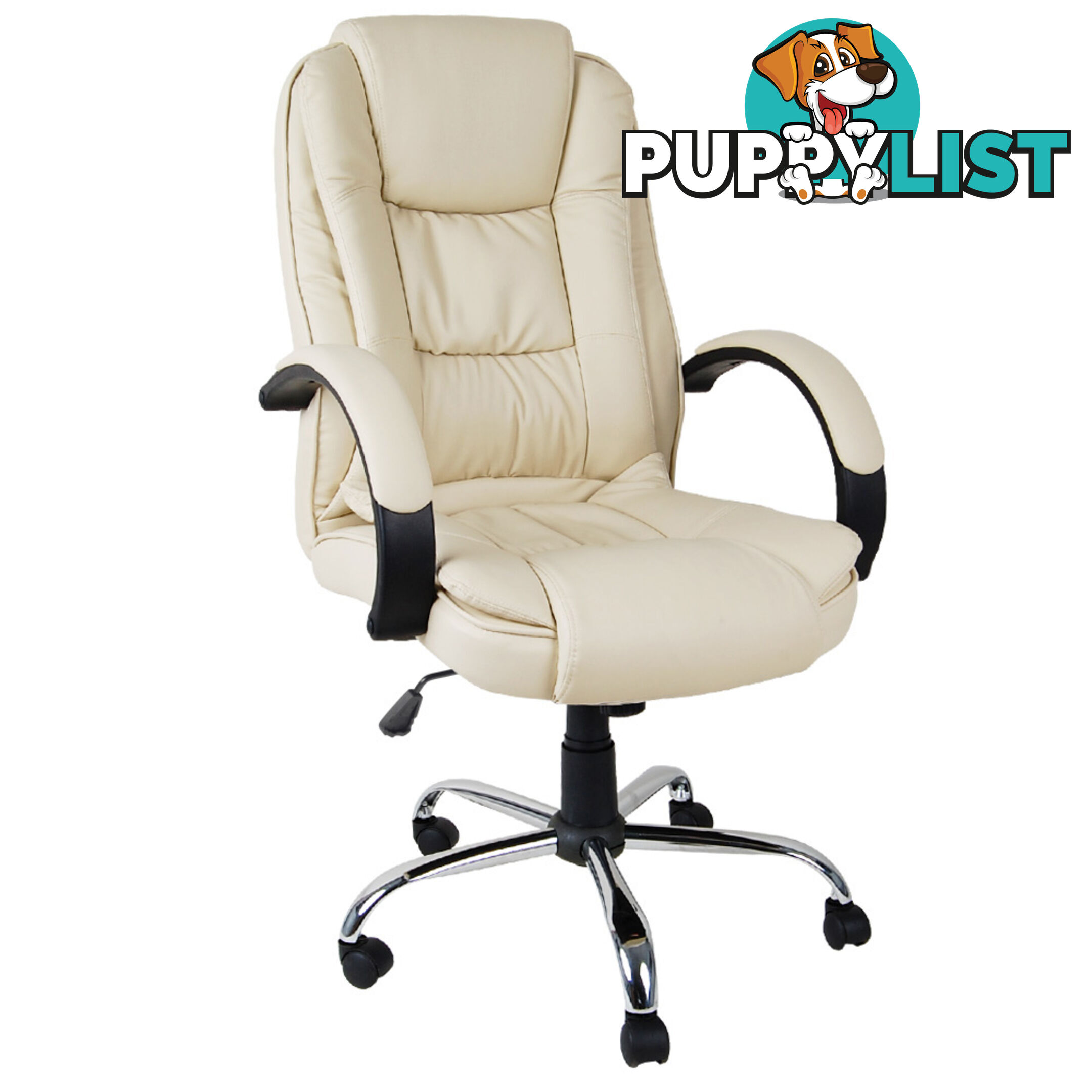 Executive PU Leather Office Computer Chair Beige